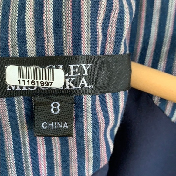 Badgley Mischka Gingham Ruffle Fit & Flare Bell Sleeve Mini Dress sz 8 - Picture 6 of 7